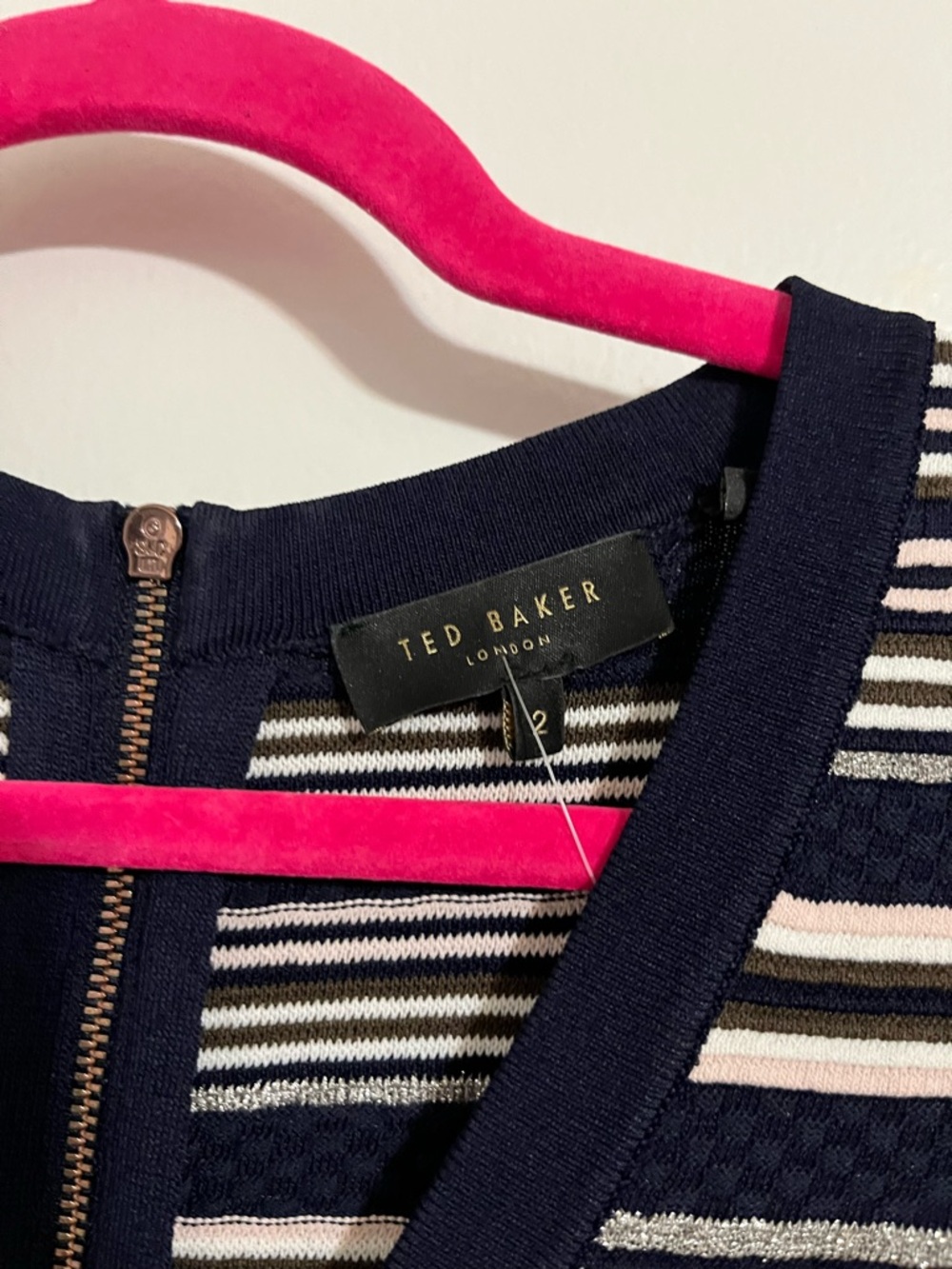 Ted Baker Meemeei Striped Skater Dress, size 2. - Picture 6 of 7